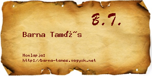 Barna Tamás névjegykártya