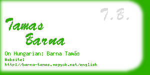 tamas barna business card